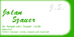 jolan szauer business card